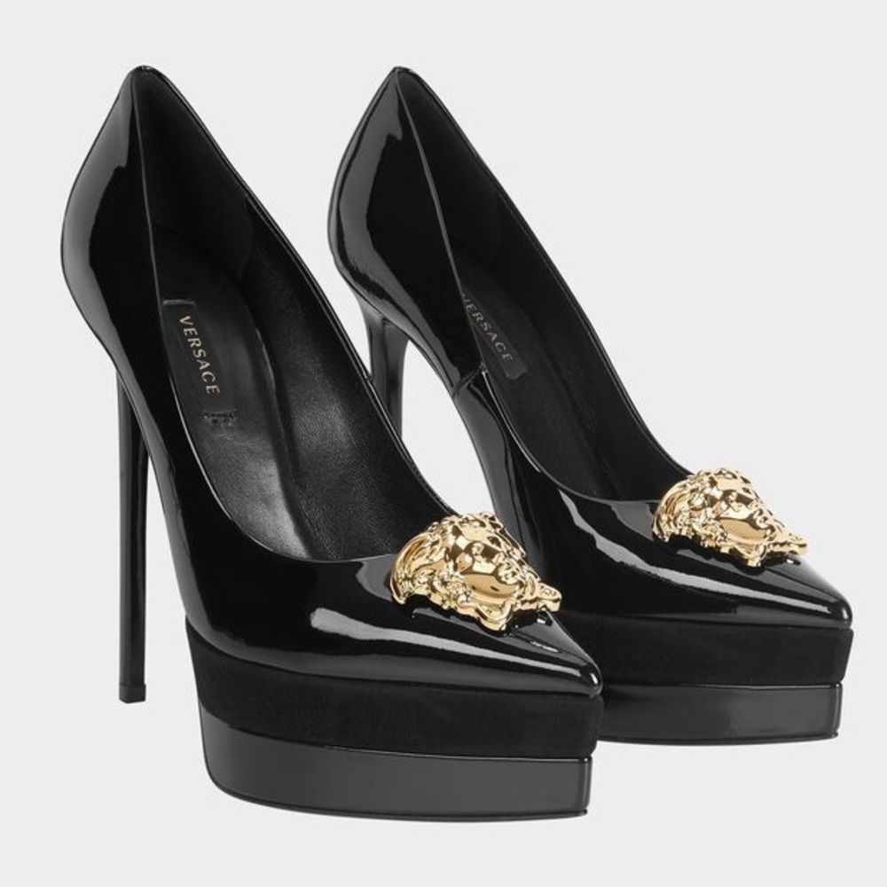 🖤Versace Style Medusa Head Palazzo Platform Pump 👠